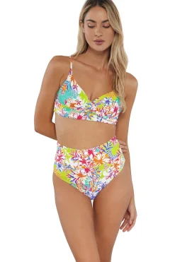 Plus Size|High-Waist<Sunsets Botanical Bliss Sandbar Rib Hannah High Waist Bottom
