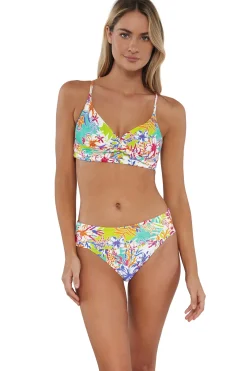 Plus Size|High-Waist<Sunsets Botanical Bliss Sandbar Rib Hannah High Waist Bottom