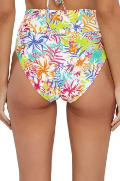 Plus Size|High-Waist<Sunsets Botanical Bliss Sandbar Rib Hannah High Waist Bottom