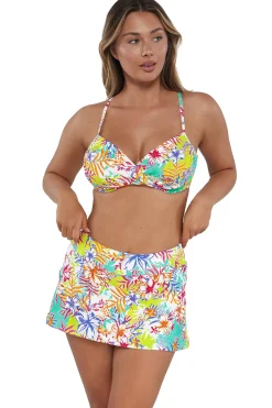 Plus Size<Sunsets Botanical Bliss Sandbar Rib Sporty Swim Skirt