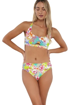 Wire-Free|Bikini Tops<Sunsets Botanical Bliss Sandbar Rib Brandi Bralette Top