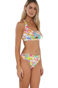 Wire-Free|Bikini Tops<Sunsets Botanical Bliss Sandbar Rib Brandi Bralette Top