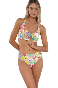Wire-Free|Bikini Tops<Sunsets Botanical Bliss Sandbar Rib Brandi Bralette Top