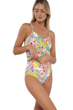 Wire-Free|Tankinis<Sunsets Botanical Bliss Sandbar Rib Simone Tankini Top