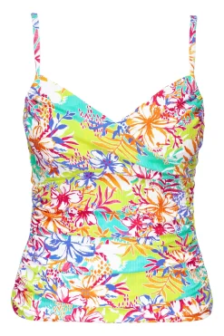 Wire-Free|Tankinis<Sunsets Botanical Bliss Sandbar Rib Simone Tankini Top