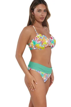 Plus Size|Underwire<Sunsets Botanical Bliss Sandbar Rib Crossroads Underwire Top