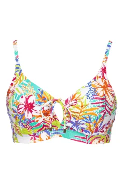 Plus Size|Underwire<Sunsets Botanical Bliss Sandbar Rib Kauai Keyhole Top
