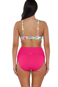 Plus Size|Underwire<Sunsets Botanical Bliss Sandbar Rib Kauai Keyhole Top