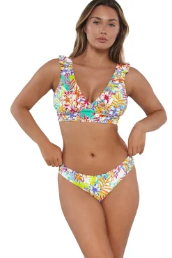 Plus Size|Wire-Free<Sunsets Botanical Bliss Sandbar Rib Willa Wireless Top