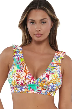 Plus Size|Wire-Free<Sunsets Botanical Bliss Sandbar Rib Willa Wireless Top