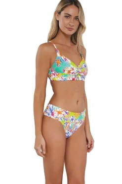 Wire-Free<Sunsets Botanical Bliss Sandbar Rib Lyla Bralette Top
