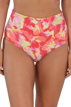 Plus Size|High-Waist<Sunsets Butterfly Beach Capri High Waist Bottom
