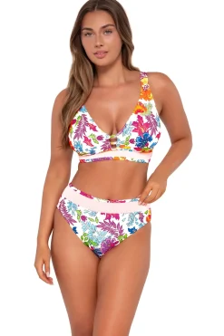 Plus Size|Bikini Bottoms<Sunsets Camilla Flora Annie High Waist Bottom