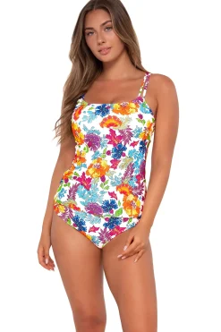 Plus Size|Underwire<Sunsets Camilla Flora Taylor Tankini Top