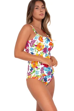 Plus Size|Underwire<Sunsets Camilla Flora Taylor Tankini Top