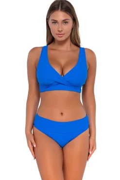 Plus Size|Underwire<Sunsets Electric Blue Elsie Top