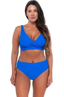 Plus Size|Underwire<Sunsets Electric Blue Elsie Top