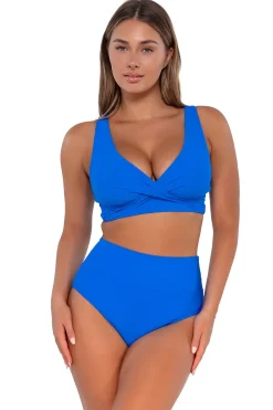 High-Waist<Sunsets Electric Blue Hannah High Waist Bottom
