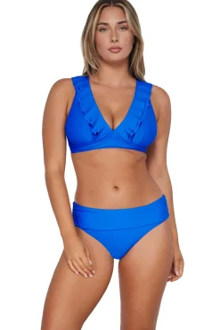 Plus Size|Wire-Free<Sunsets Electric Blue Willa Wireless Top