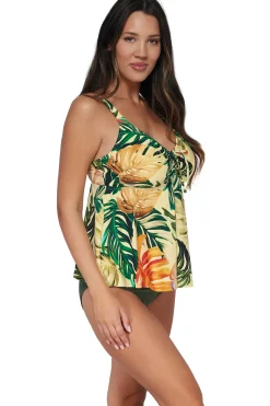 Plus Size|Underwire<Sunsets Escape Amber Oasis Marin Tankini Top