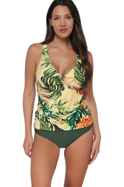 Plus Size|Underwire<Sunsets Escape Amber Oasis Emerson Tankini Top