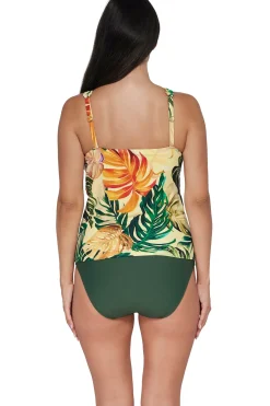 Plus Size|Underwire<Sunsets Escape Amber Oasis Emerson Tankini Top