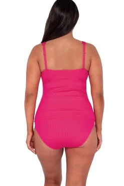 Plus Size|Underwire<Sunsets Escape Begonia Sandbar Rib Emerson Tankini Top