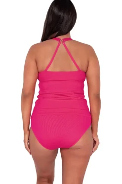 Plus Size|Underwire<Sunsets Escape Begonia Sandbar Rib Emerson Tankini Top