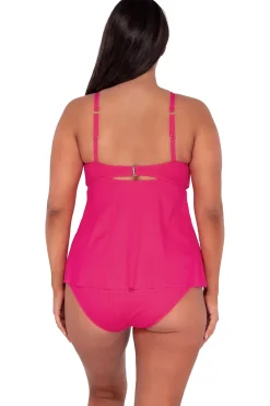Plus Size|Tankinis<Sunsets Escape Begonia Sandbar Rib Tori Tankini Top