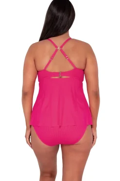 Plus Size|Tankinis<Sunsets Escape Begonia Sandbar Rib Tori Tankini Top