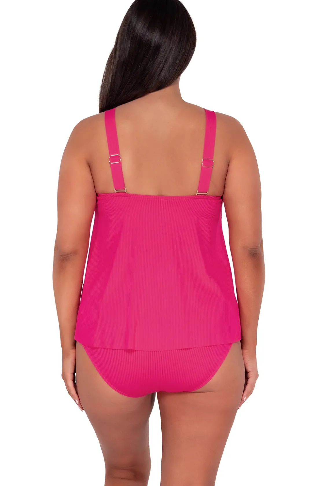Plus Size|Wire-Free<Sunsets Escape Begonia Sandbar Rib Sadie Tankini Top