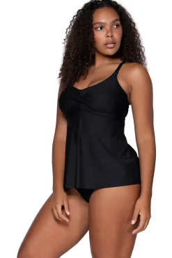 Plus Size|Tankinis<Sunsets Escape Black Tori Tankini