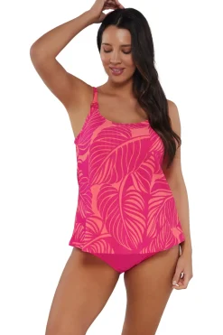 Tankinis<Sunsets Escape Blushing Palms Sandbar Rib Jenna Tankini Top
