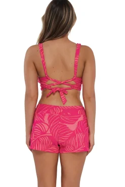 Plus Size<Sunsets Escape Blushing Palms Sandbar Rib Laguna Swim Short