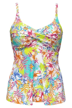 Plus Size|Wire-Free<Sunsets Escape Botanical Bliss Sandbar Rib Tori Tankini Top