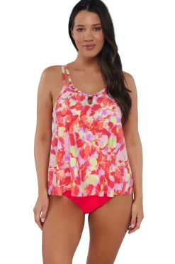 Plus Size|Wire-Free<Sunsets Escape Butterfly Beach Sadie Tankini Top