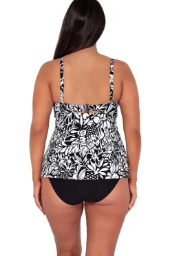 Plus Size|Wire-Free<Sunsets Escape Caribbean Seagrass Texture Tori Tankini Top