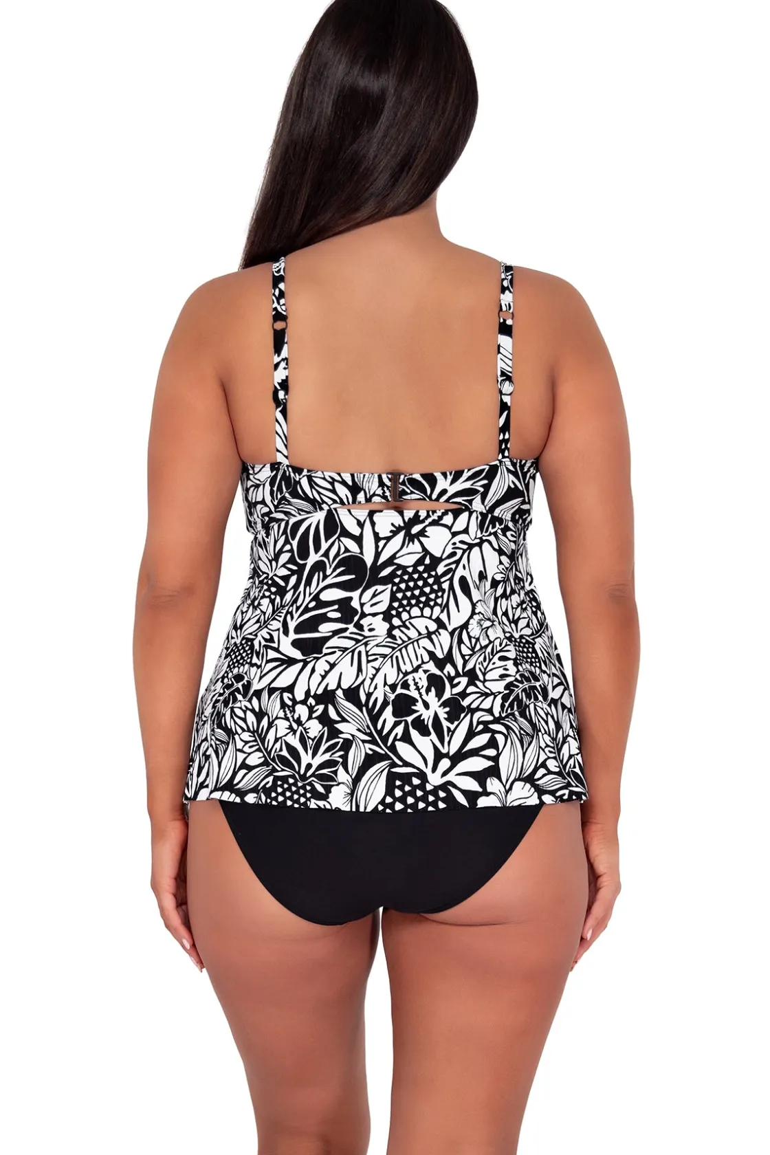 Plus Size|Wire-Free<Sunsets Escape Caribbean Seagrass Texture Tori Tankini Top