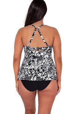 Plus Size|Wire-Free<Sunsets Escape Caribbean Seagrass Texture Tori Tankini Top