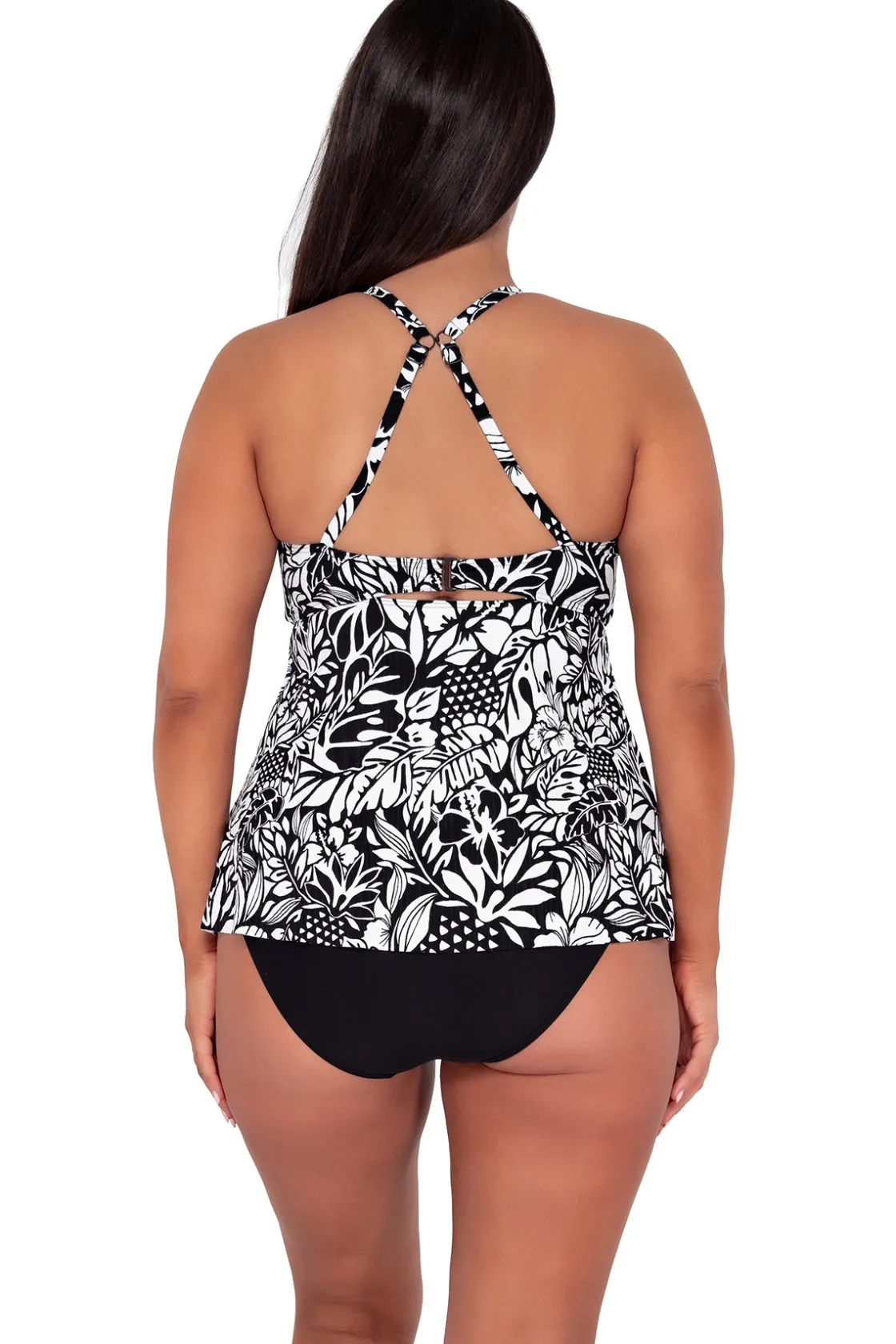 Plus Size|Wire-Free<Sunsets Escape Caribbean Seagrass Texture Tori Tankini Top