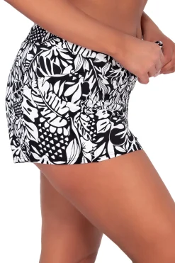 Plus Size<Sunsets Escape Caribbean Seagrass Texture Laguna Swim Short