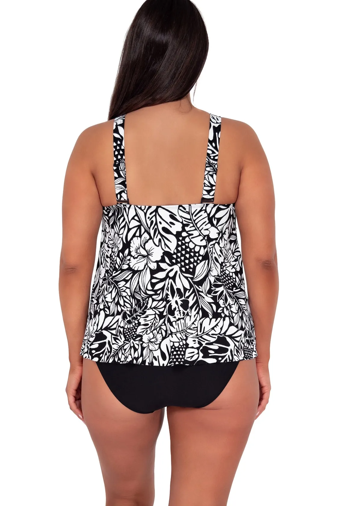 Plus Size|Wire-Free<Sunsets Escape Caribbean Seagrass Texture Sadie Tankini Top