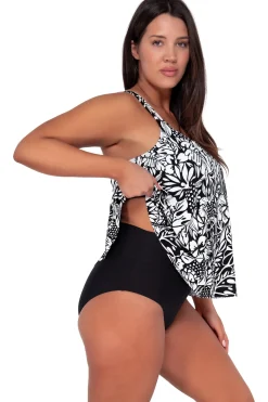 Plus Size|Wire-Free<Sunsets Escape Caribbean Seagrass Texture Sadie Tankini Top