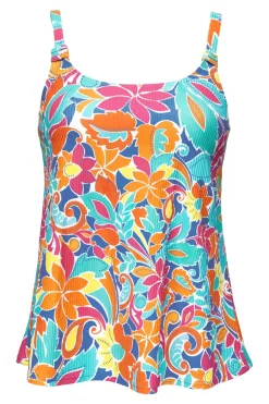 Tankinis<Sunsets Escape Festive Floral Sandbar Rib Jenna Tankini Top