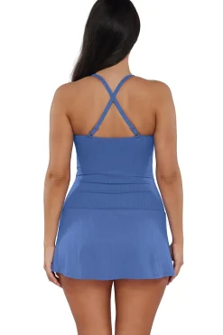 Swim Dress<Sunsets Escape Harbor Blue Sandbar Rib Sienna Swim Dress