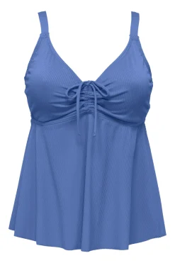 Plus Size|Underwire<Sunsets Escape Harbor Blue Sandbar Rib Marin Tankini Top