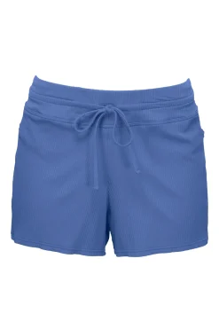 Plus Size<Sunsets Escape Harbor Blue Sandbar Rib Laguna Swim Short
