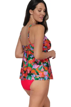 Plus Size|Wire-Free<Sunsets Escape Hummingbird Cove Tori Tankini Top