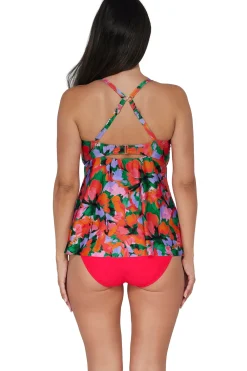 Plus Size|Wire-Free<Sunsets Escape Hummingbird Cove Tori Tankini Top