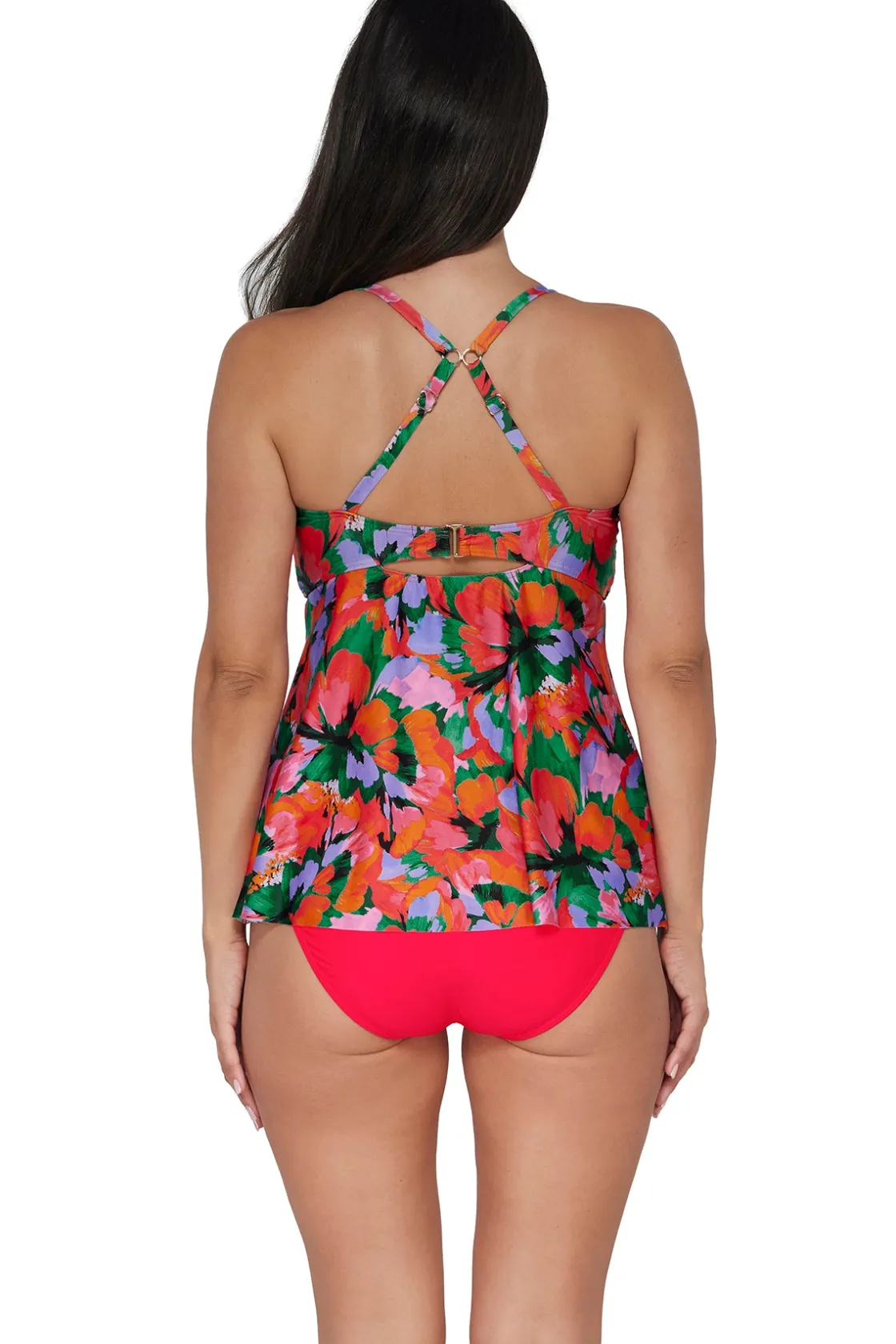 Plus Size|Wire-Free<Sunsets Escape Hummingbird Cove Tori Tankini Top